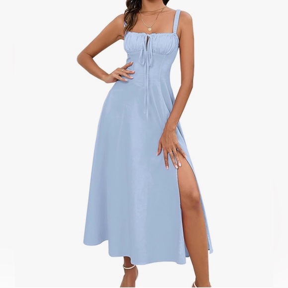 Amazon Dresses & Skirts - Amazon Sky Blue Sleeveless Midi Dress